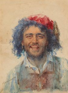 Self-Portrait as Gypsy Baron. Creator: Harlamov (Harlamoff), Alexei Alexeyevich (1840-1922)