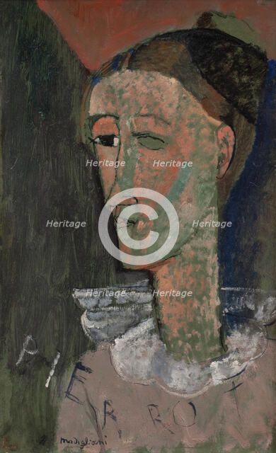 Self-Portrait as Pierrot, 1915. Creator: Amadeo Modigliani.