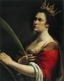 Self-Portrait as Saint Catherine of Alexandria, c. 1618. Creator: Gentileschi, Artemisia (1598-1653)