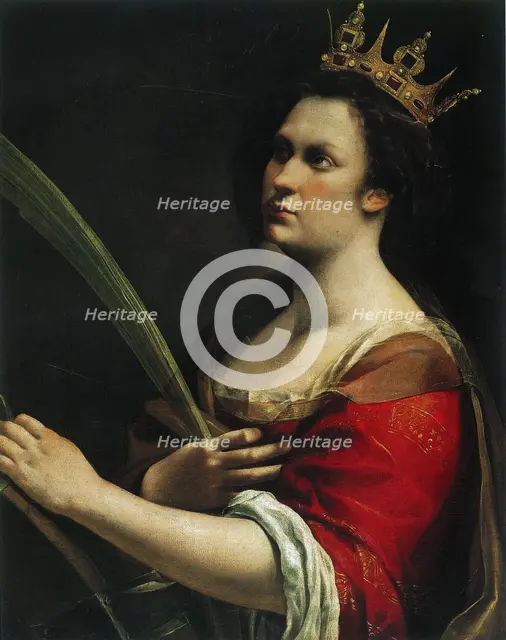 Self-Portrait as Saint Catherine of Alexandria, c. 1618. Creator: Gentileschi, Artemisia (1598-1653).