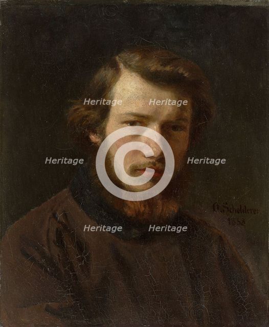 Self-Portrait at the age of 24, 1858. Creator: Scholderer, Franz Otto (1834-1902).