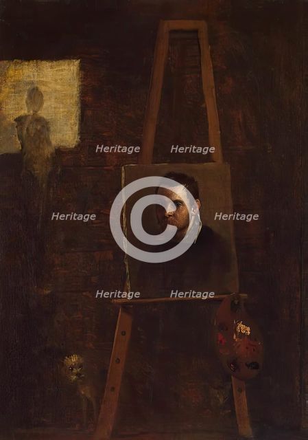 Self-portrait at the Easel, 1604. Creator: Annibale Carracci.