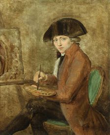 Self-portrait At the Easel, 1794. Creator: Dubois, Louis-Jacques (1768-1843)