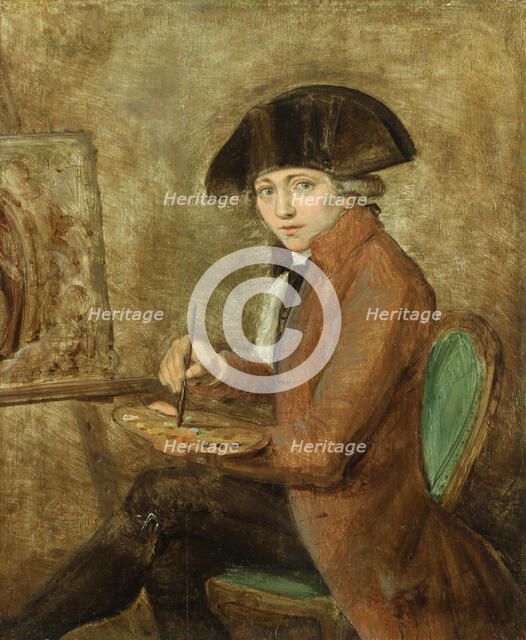 Self-portrait At the Easel, 1794. Creator: Dubois, Louis-Jacques (1768-1843).
