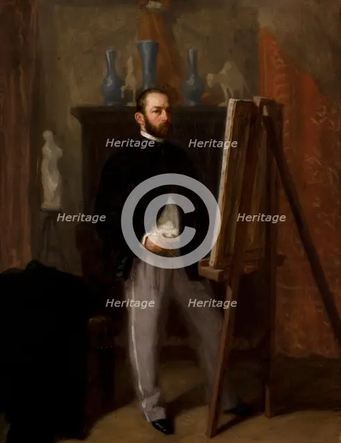 Self-Portrait at the Easel, 1858. Creator: Henryk Rodakowski.