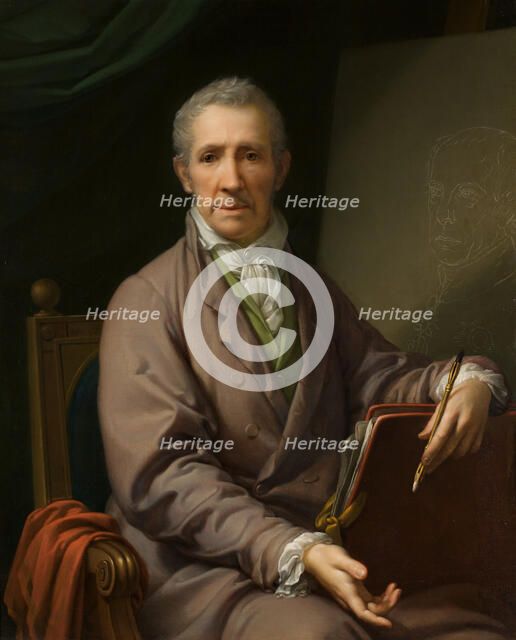 Self-Portrait at the Easel , 1828. Creator: Lampi, Johann-Baptist von, the Elder (1751-1830).