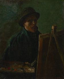 Self-portrait at the easel