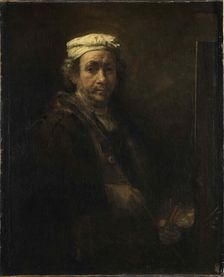 Self-Portrait at the Easel (Portrait de l'artiste au chevalet), 1660. Creator: Rembrandt van Rhijn (1606-1669)