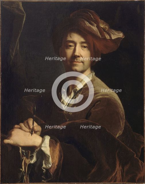 Self-Portrait (Autoportrait dit au porte-mine), 1711. Creator: Rigaud, Hyacinthe François Honoré (1659-1743).
