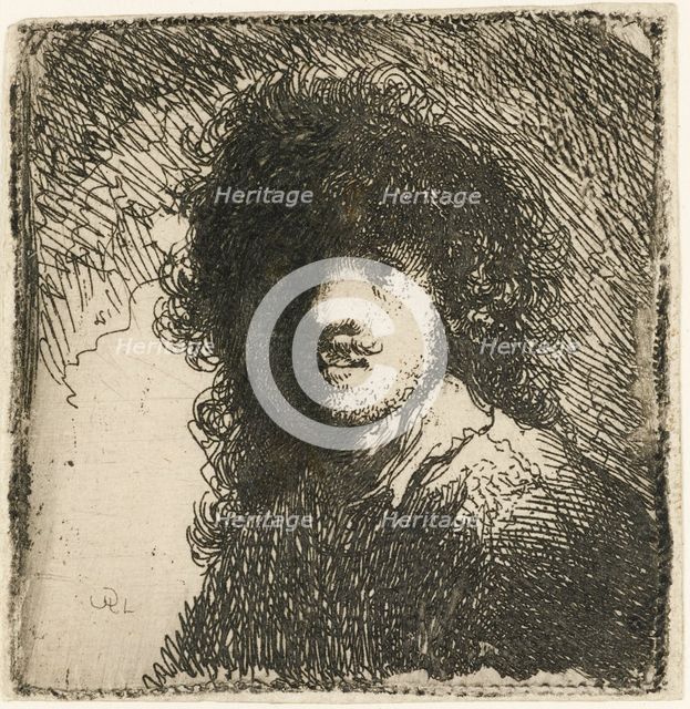 Self-portrait bare-headed: bust, c.1629. Creator: Rembrandt Harmensz van Rijn.