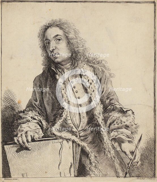 Self-Portrait, before 1721. Creator: Watteau, Jean Antoine (1684-1721).