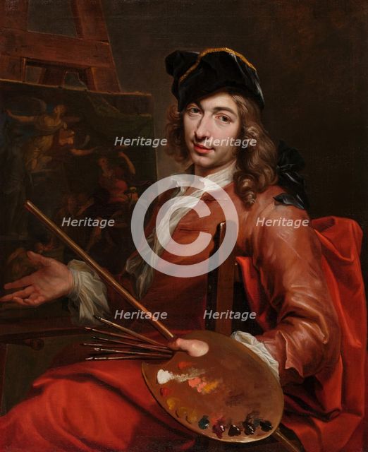Self-Portrait Before an Easel, First third of 18th cen.. Creator: Helmont, Zeger Jacob van (1683-1736).