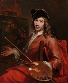 Self-Portrait Before an Easel, First third of 18th cen.. Creator: Helmont, Zeger Jacob van (1683-1736)