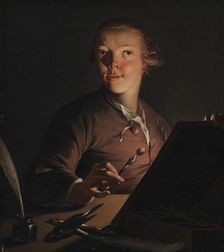 Self-portrait by Candlelight, 1762-1766. Creator: Jens Juel