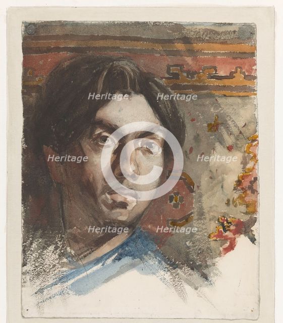Self-portrait by Jan Toorop, 1881.  Creator: Jan Toorop.