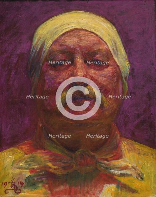 Self-portrait by Lamplight, 1914. Creator: Kristian Zahrtmann.