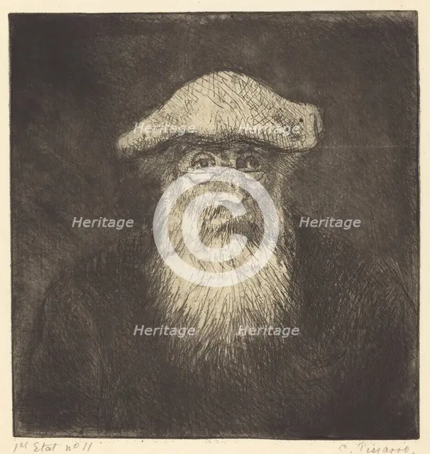 Self-Portrait (Camille Pissarro, par lui-meme), c. 1890. Creator: Camille Pissarro.