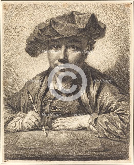 Self-Portrait, Drawing, 1752. Creator: Georg Friedrich Schmidt.
