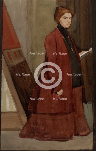 Self-Portrait During Pregnancy, 1901. Creator: Elena Luksch-Makowsky.