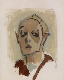 Self-Portrait, en face I, 1945. Creator: Helene Schjerfbeck