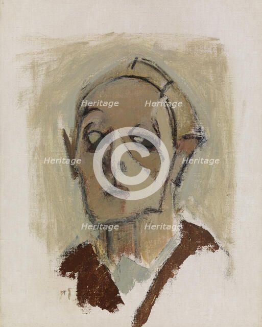 Self-Portrait, en face I, 1945. Creator: Helene Schjerfbeck.