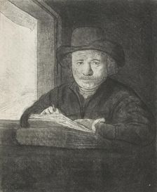 Self-portrait etching at a window, 1648. Creator: Rembrandt Harmensz van Rijn