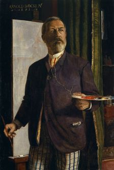 Self-Portrait in the Studio, 1893. Creator: Arnold Bocklin