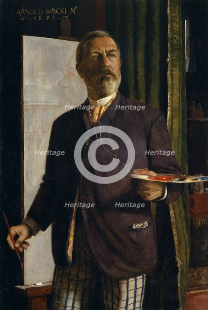 Self-Portrait in the Studio, 1893. Creator: Arnold Bocklin.