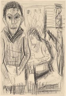 Self-Portrait in the Studio, 1923. Creator: Ernst Kirchner