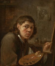 Self-Portrait in the Studio, c. 1645. Creator: Gillis van Tilborgh the Younger