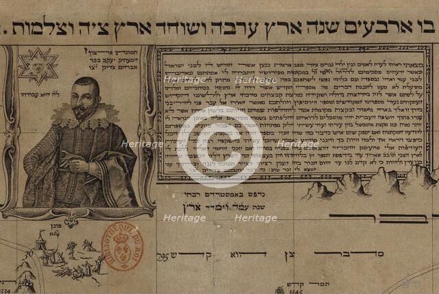 Self-Portrait in the Palestine ou Terre Sainte (Detail). Artist: Justo (Zaddik), Jacob (ben Abraham) (active Early 17th cen.)