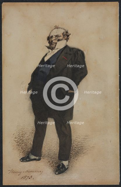 Self-Portrait in the Role of M. Prudhomme , 1873. Creator: Henry Bonaventure Monnier (French, 1805-1877).