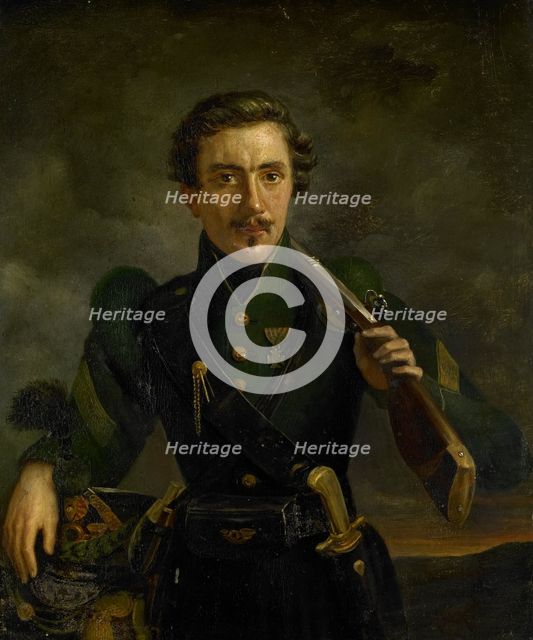 Self Portrait in the Uniform of the Rifles, 1831. Creator: Willem Jodocus Mattheus Engelberts.