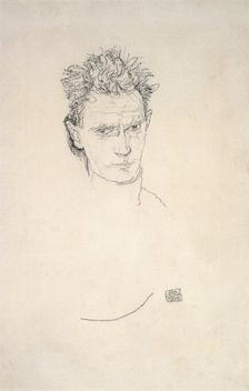 Self-portrait in uniform, 1916. Creator: Schiele, Egon (1890-1918)
