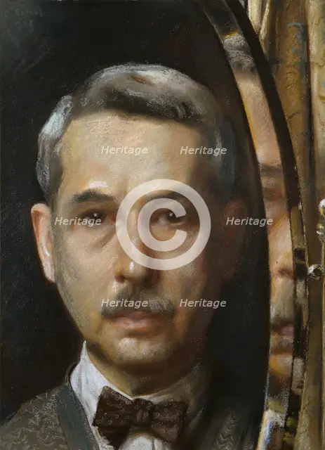 Self-portrait in a Mirror, 1928. Artist: Konstantin Somov.