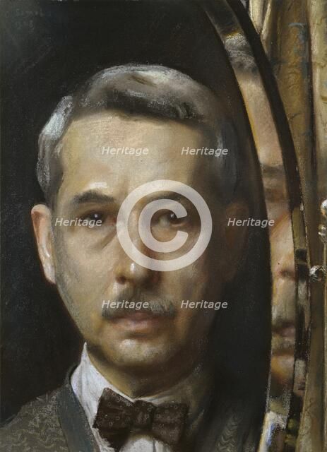 Self-portrait in a Mirror, 1928. Artist: Konstantin Somov.