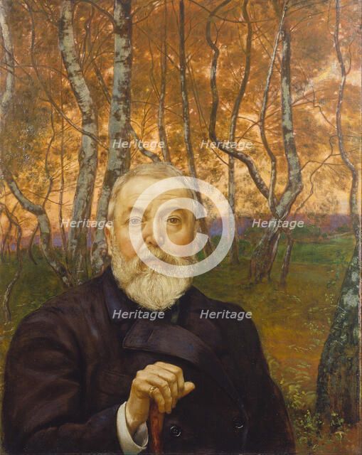 Self-Portrait in a Birch Grove. Artist: Thoma, Hans (1839-1924)