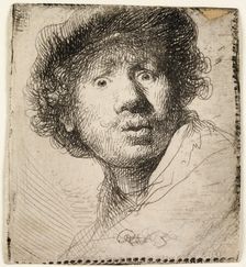 Self-portrait in a cap: open mouthed, 1630. Creator: Rembrandt Harmensz van Rijn