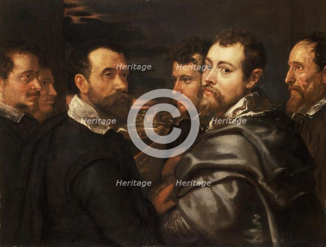 Self-Portrait in a Circle of Friends from Mantua, ca 1604. Artist: Rubens, Pieter Paul (1577-1640)