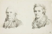 Self-Portrait in a Dark Cloth Coat and Self-Portrait in a Fur-Collared Coat, c. 1817. Creators: Jean Antoine Laurent, Charles-Philibert de Lasteyrie