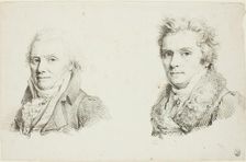 Self-Portrait in a Dark Cloth Coat and Self-Portrait in a Fur-Collared Coat, c. 1817. Creators: Jean Antoine Laurent, Charles-Philibert de Lasteyrie