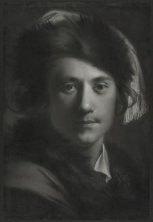 Self-Portrait in a Fur Cap, 1765/68. Creator: Joseph Wright of Derby