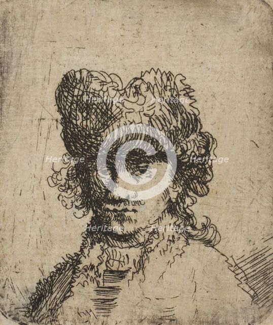 Self-Portrait in a Fur Cap: Bust, 18th century., 18th century. Creator: Unknown.
