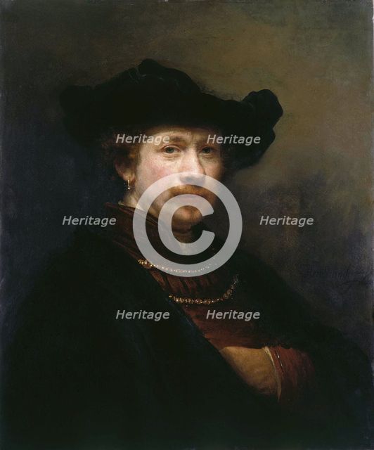 Self-Portrait in a Flat Cap, 1642. Creator: Rembrandt van Rhijn (1606-1669).