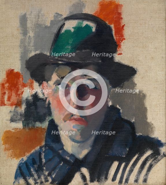 Self Portrait in a Green Hat, c1915. Creator: Rik Wouters.