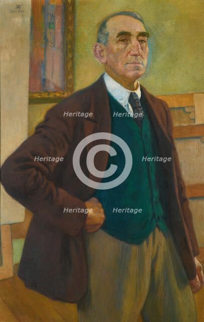 Self Portrait in a Green Waistcoat, 1924. Creator: Rysselberghe, Théo van (1862-1926).