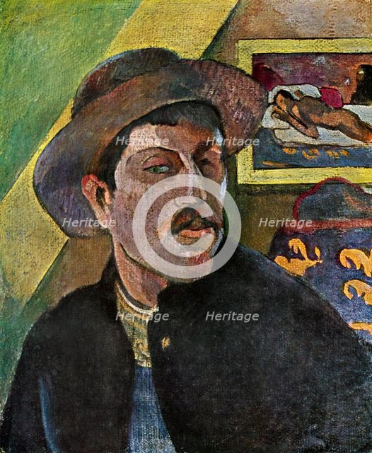 'Self Portrait in a Hat', 1893-1894 (1939).Artist: Paul Gauguin