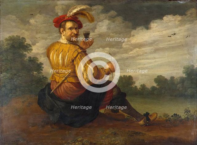 Self-Portrait in a Landscape, 1627. Creator: Joost Cornelisz Droochsloot.