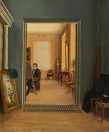 Self-Portrait in a St. Petersburg Studio, 1830-1849. Creator: Berndt Godenhjelm