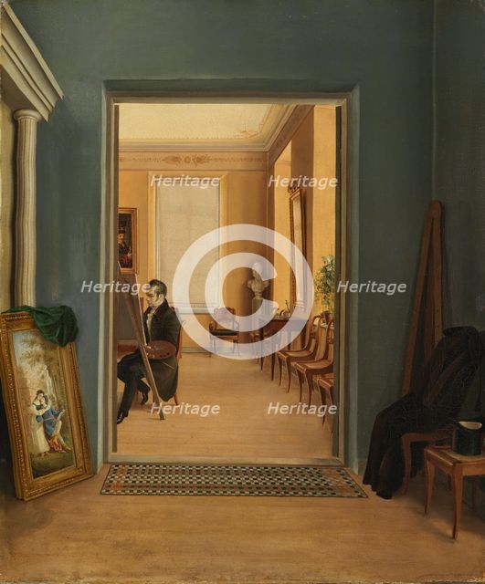 Self-Portrait in a St. Petersburg Studio, 1830-1849. Creator: Berndt Godenhjelm.